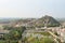 Traditional Hindu temple with tank in India