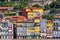 Traditional historic colorful houses, the city of Porto on the banks of the River Douro. Portugal.