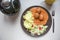 Traditional home-made Polish dinner, potatoes with meatballs and salad