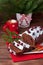 Traditional homemade chocolate Christmas cake