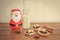 Traditional homemade mince pie and milk