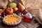 Traditional homemade pumpkin tart pie healthy