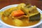 Traditional Honduras soup of cow stomach sopa de mondongo