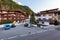 Traditional hotels overlooking the Alps. Town of Soelden, Tyrol, Austria