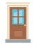 Traditional house door design vector illustrator