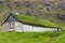 Traditional house with turf roof, Faroe Islands