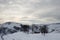 Traditional houses in Dumesti village, Apuseni Mountains, Romania, in winter