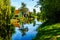 Traditional Houses reflecting in the Canal in the Historic Village of Zaanse Schans