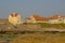 Traditional houses on the of the rocky north sea coast in Audresselles, France