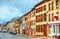 Traditional houses in Senones, a village in the Vosges Department - France