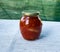 Traditional Hungarian homemade lecho in glass jars. Preserved tomatoes and peppers with spices