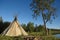 Traditional hut to smoke fish on the river.