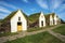 Traditional Icelandic turf houses in Glaumbaer farm in Northern Iceland