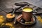 Traditional Indian drink turmeric milk