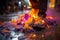 Traditional indian holika dahan bonfire ritual and vibrant celebration lifestyle