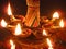 Traditional Indian lamps on Diwali - Deepavali