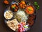 Traditional Indian Thali or Indian meal