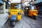 Traditional indian transportation - motor rikshaw on the streetsd of Fort Kochin