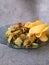Traditional Indonesian Salad Food. Lotek Or Gado Gado. various kind of Vegetable with Peanut Sauce and crackers Kerupuk