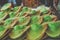 Traditional Indonesian snack or kueh selling on the street of Jakarta