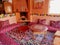 Traditional interior design of Moroccan living room at a Berber home. High Atlas Mountains, Morocco.