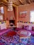 Traditional interior design of Moroccan living room at a Berber home. High Atlas Mountains, Morocco.