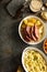 Traditional Irish dinner with corned beef and colcannon