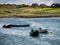 Traditional Irish fishing boats vessels in county Galway, near L