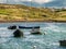 Traditional Irish fishing boats vessels in county Galway, near L