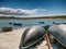 Traditional Irish fishing boats vessels in county Galway, near L