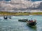Traditional Irish fishing boats vessels in county Galway, near L