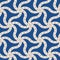 Traditional Islam Arabesque pattern, abstract geometric wavy waves background. Dotted golden lines on navy blue background.
