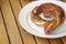 Traditional istanbul bagel simit for breakfast on wooden background