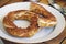 Traditional istanbul bagel simit for breakfast on wooden background