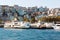 Traditional Istanbul passenger ferry near the pier