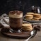 Traditional Italian Bicerin Drink with Layers of Chocolate, Coffee, and Cream