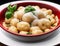 Traditional Italian Gnocchi with Tomato Sauce and Parmesan Cheese - AI generated