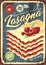 Traditional Italian lasagna vintage tin sign