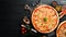 Traditional Italian Margarita Pizza. Top view.