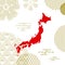 Traditional japan background with country map