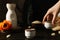 Traditional Japanese alcoholic drink - Sake, traditional asian drinks concept