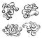Traditional Japanese clouds vector for tattoo or embroidery.Chinese clouds and wave.