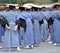 Traditional japanese costumes worn by men in jidai matsuri