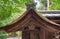 Traditional Japanese cypress bark roof in Buddhist and Shinto shrine in Kyoto. Japan