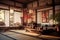 Traditional Japanese decorated room. Generate ai