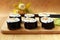 Traditional Japanese food maki rolls