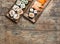 Traditional japanese food. Sushi rolls, maki, nigiri