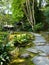 Traditional Japanese garden on the grounds of Garyu Sanso, a historic villa in Ozu Old Town