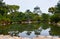 The traditional Japanese garden in the inner bailey of Osaka Castle. Japan