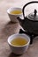 Traditional Japanese herbal tea, cooked in a cast-iron kettle with organic dry herbs. Alternative medicine